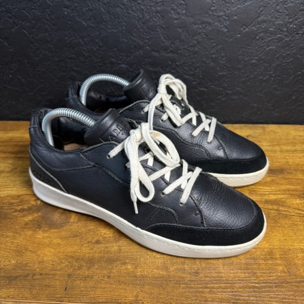 Arbor Foundation Black Leather Suede Low Top Sneakers Mens 8.5 US EU‎ 38.5